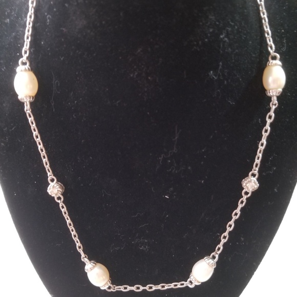 Judith Ripka Pearl and Sterling Silver Necklace - Picture 1 of 2